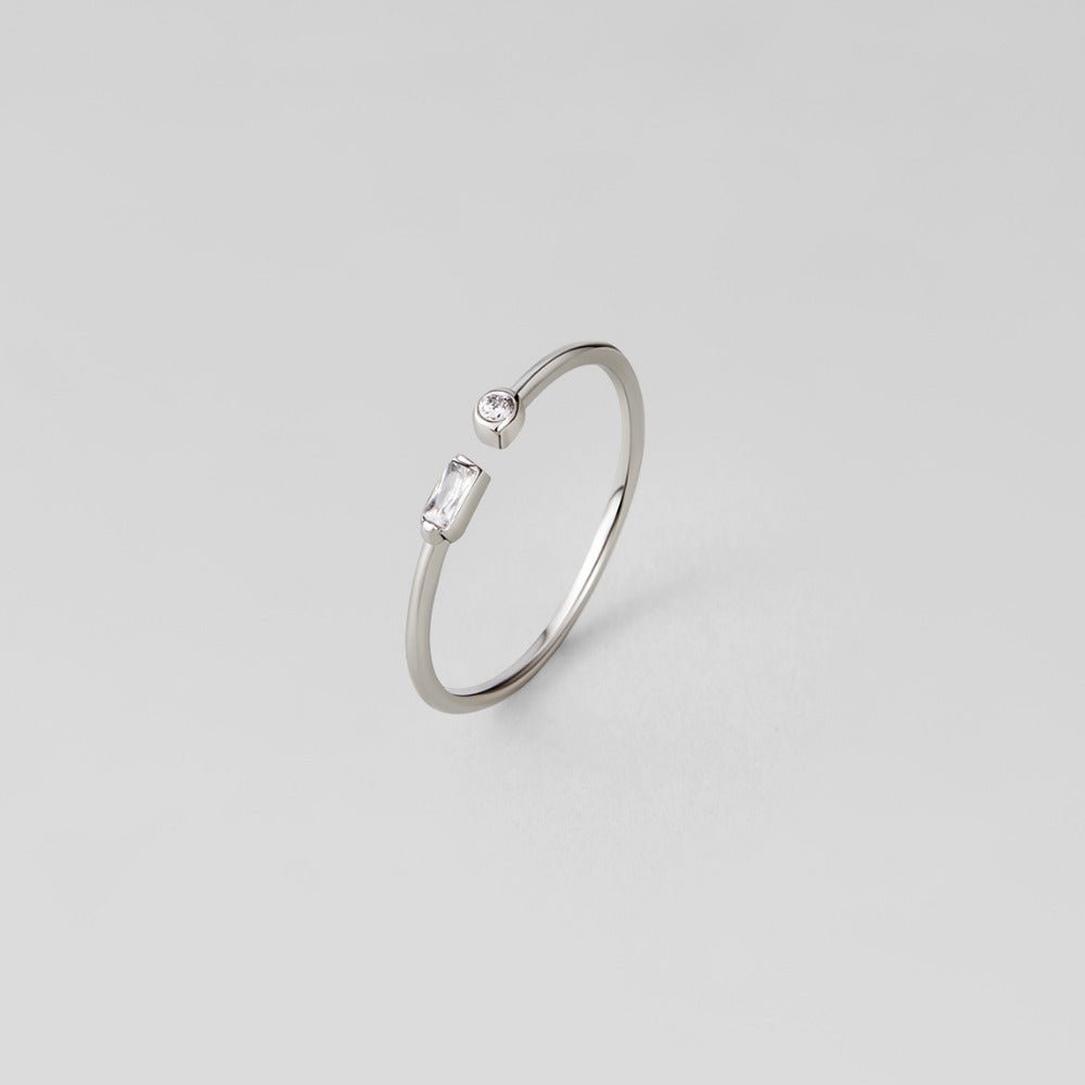 Anillo Serena plateado cristal