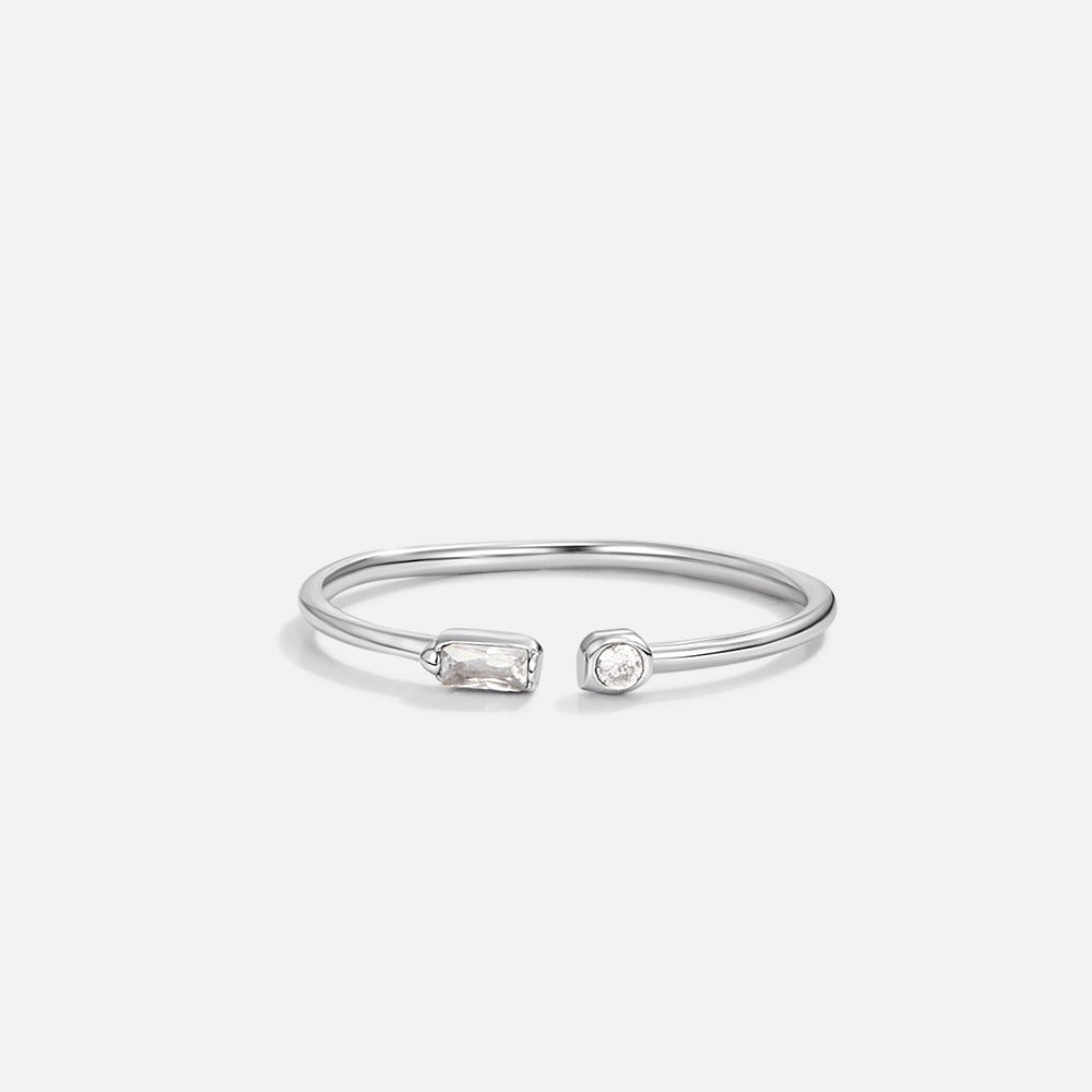 Anillo Serena plateado cristal