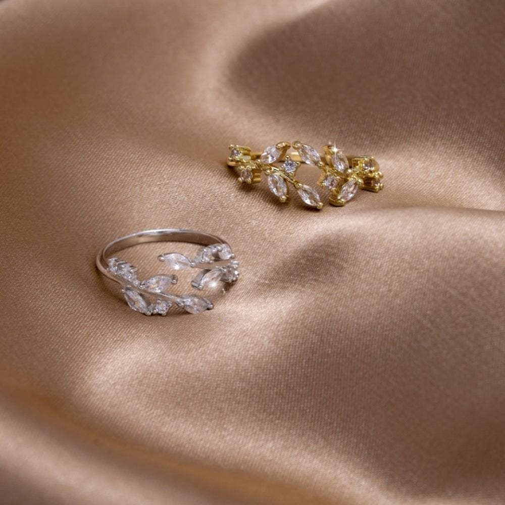 Anillo plateado cristal