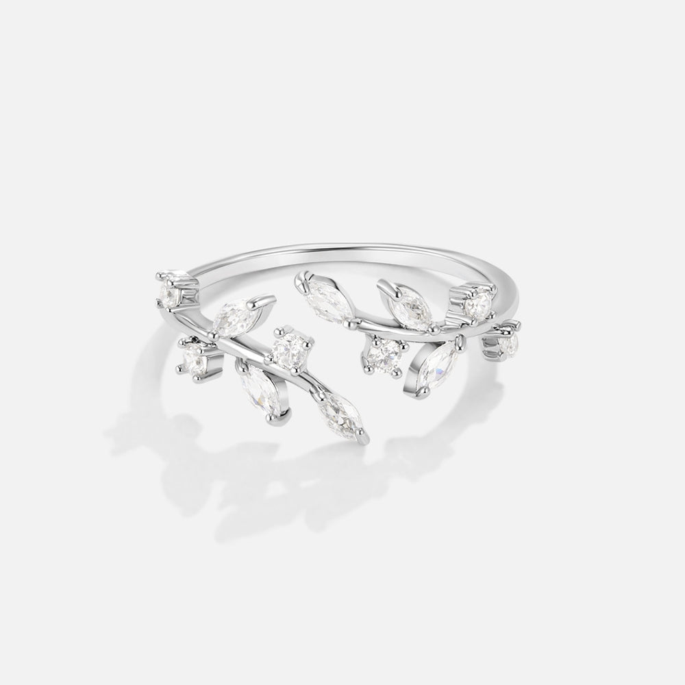 Anillo plateado cristal