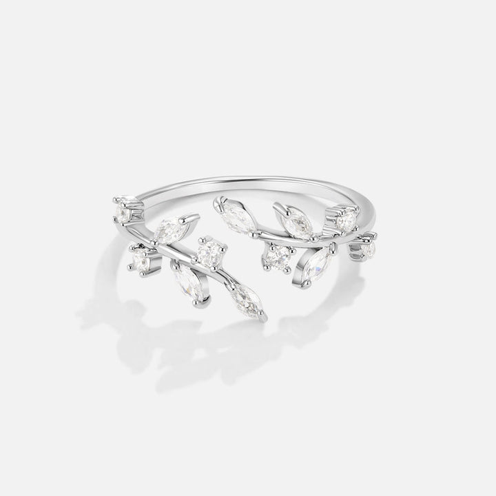 Anillo plateado cristal