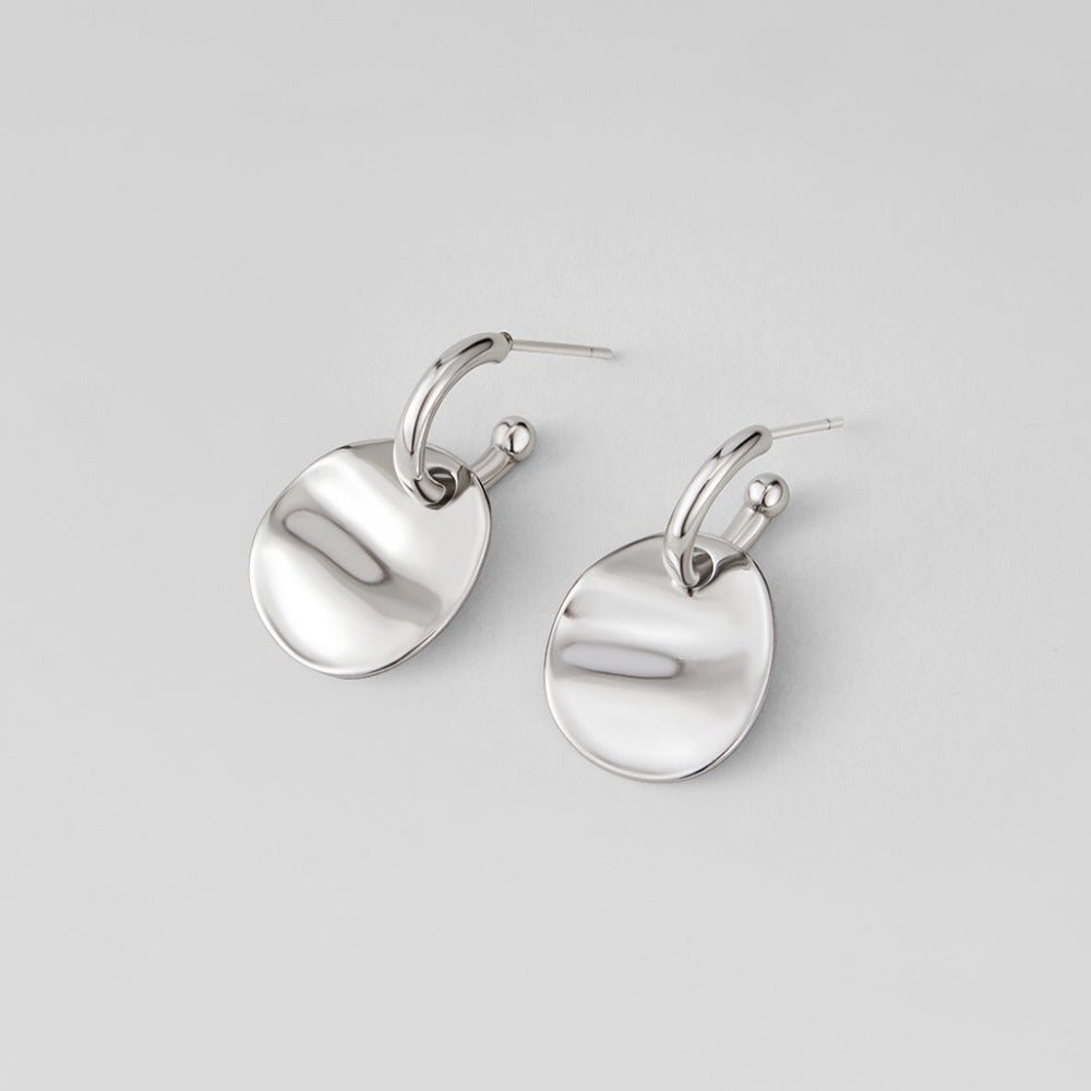 Pendientes disco plateados