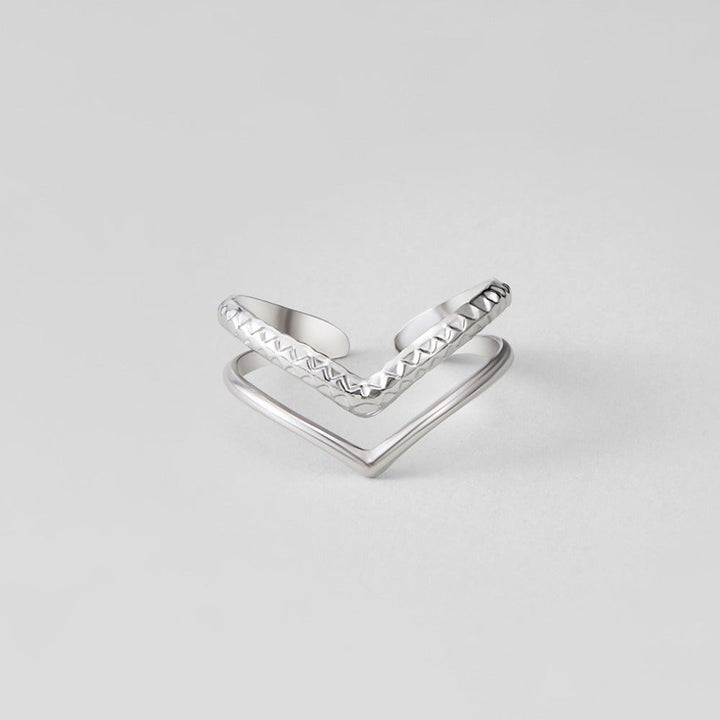 Anillo plateado Harper texturizado