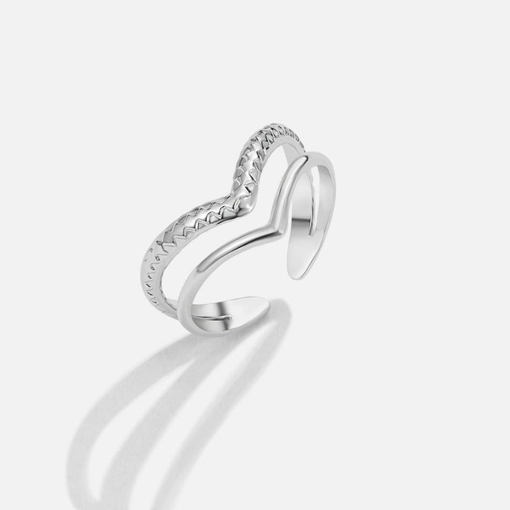 Anillo plateado Harper texturizado