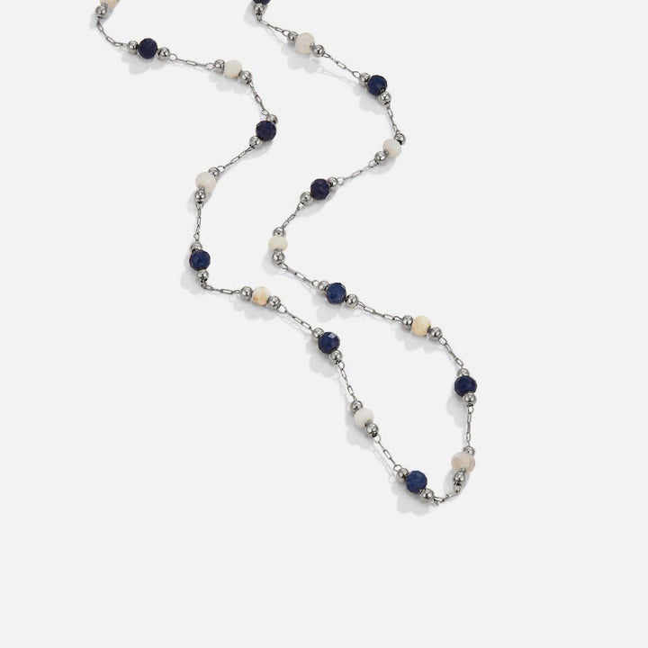 Collar plateado Lulu Midnight de piedras y perlas