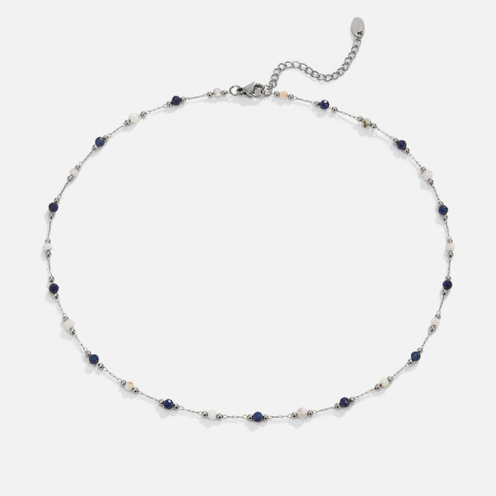 Collar plateado Lulu Midnight de piedras y perlas
