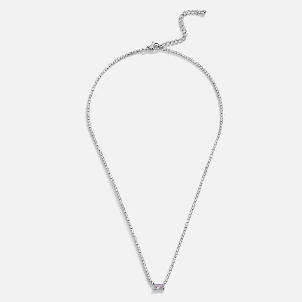 Collar plateado de cristal