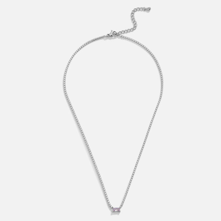 Collar plateado de cristal