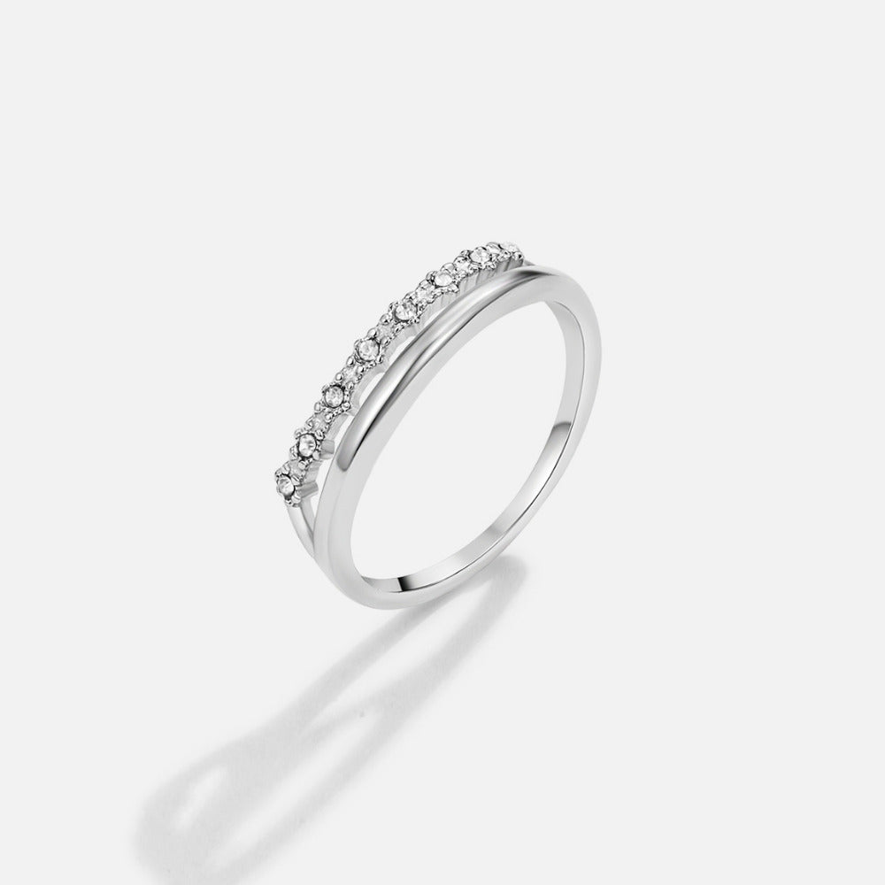 Anillo plateado Marissa blancs cristales