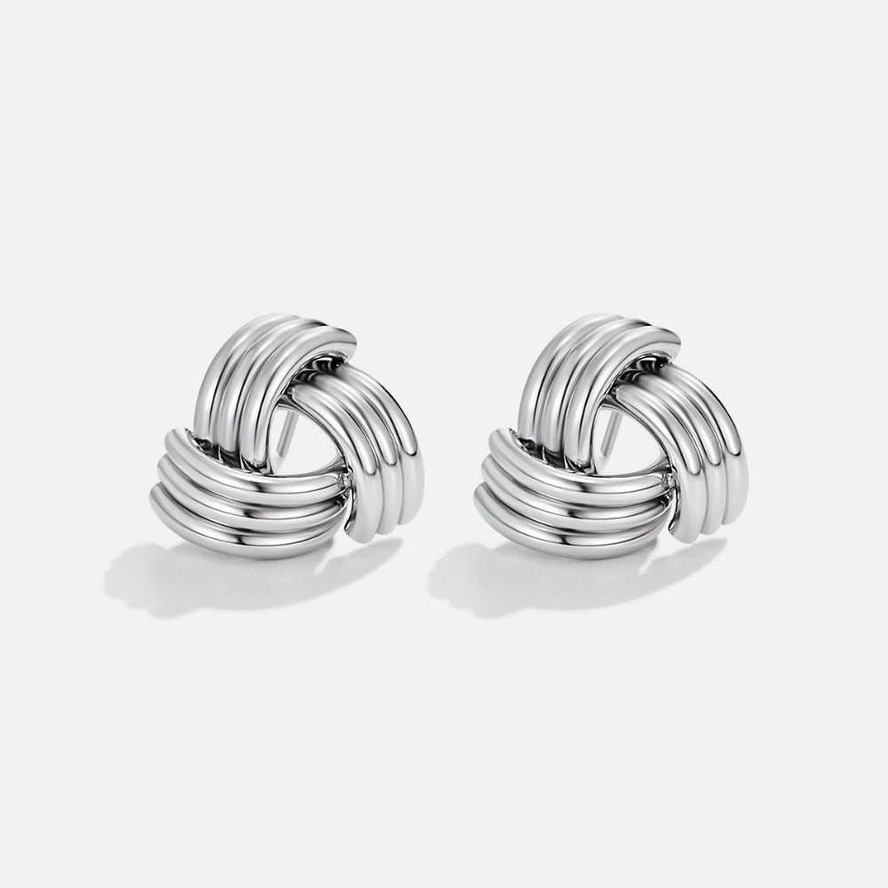Pendientes plateados Maxi trenzados