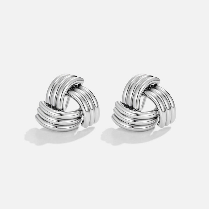 Pendientes plateados Maxi trenzados