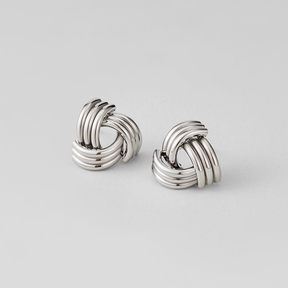 Pendientes plateados Maxi trenzados