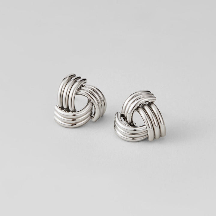 Pendientes plateados Maxi trenzados