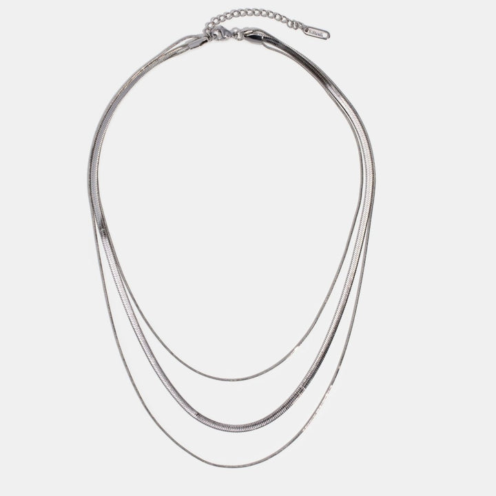 Collar multicapa plateado