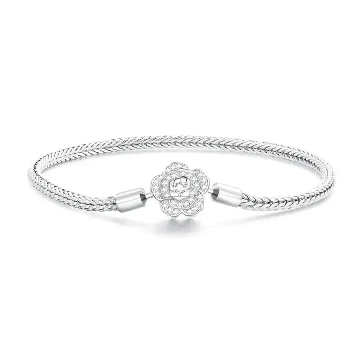 Rosa Plateada Pulsera Mágica