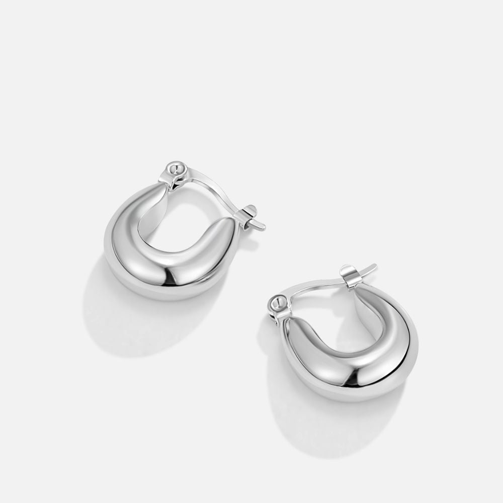 Pendientes de aro plateados