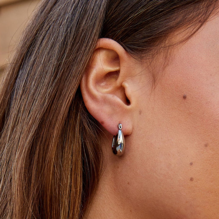 Pendientes de aro plateados