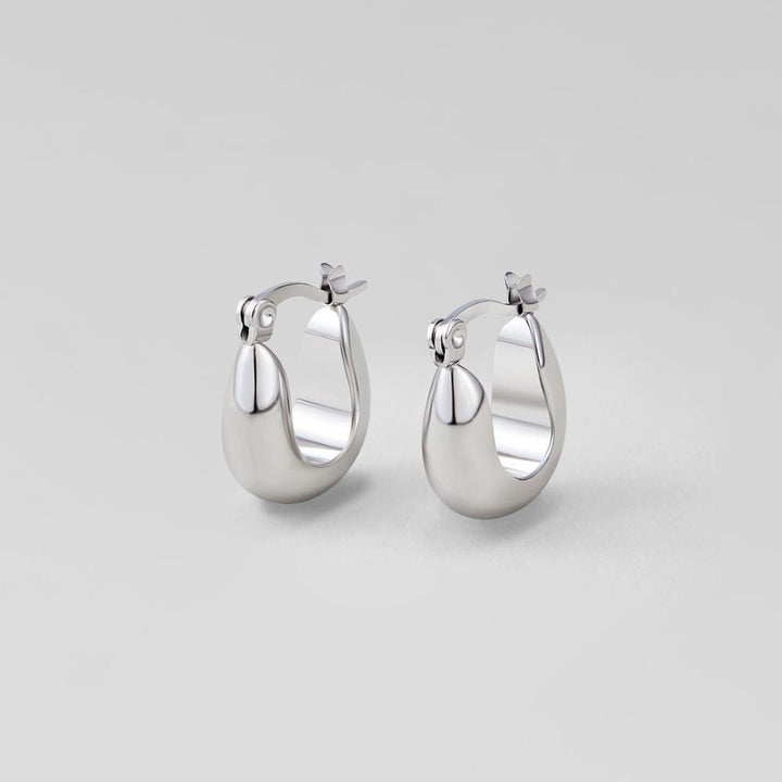 Pendientes de aro plateados