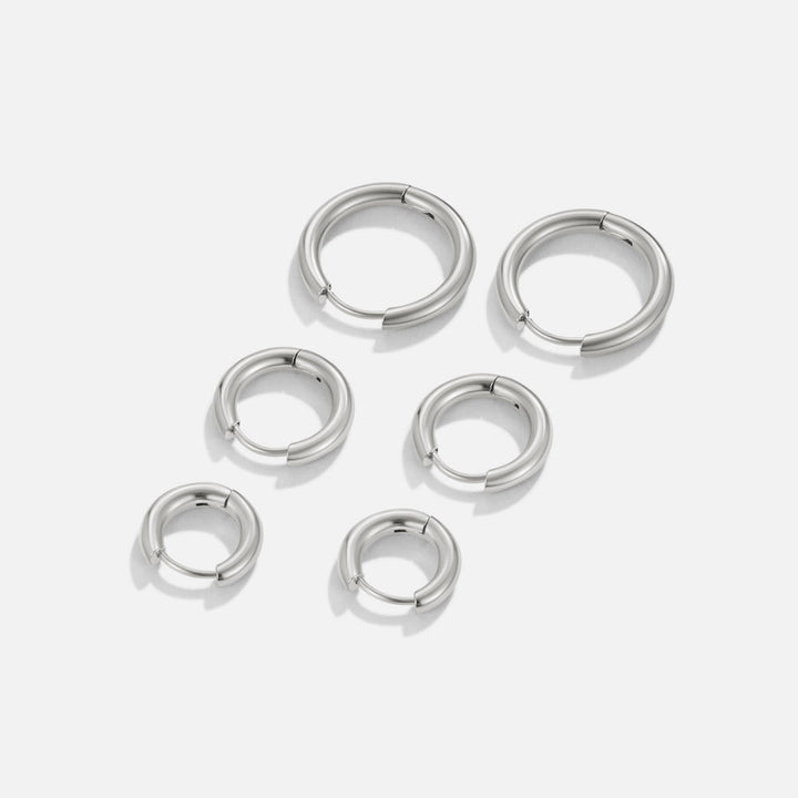 Set Trio de mini aros plateados