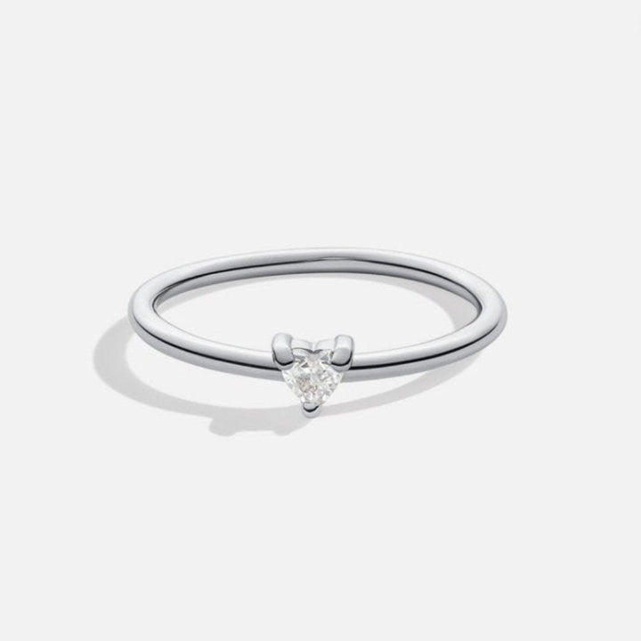 Anillo pequeña amor cristal de forma de corazón