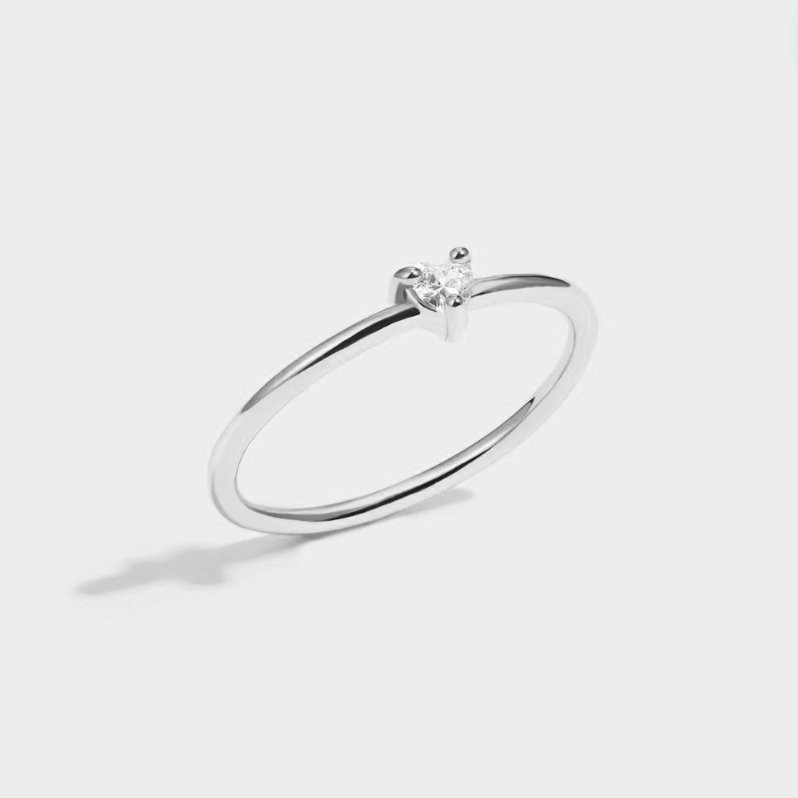 Anillo pequeña amor cristal de forma de corazón