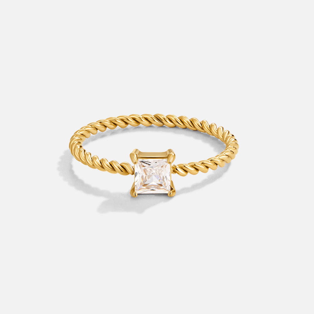 Anillo Sofia cristal trenzado
