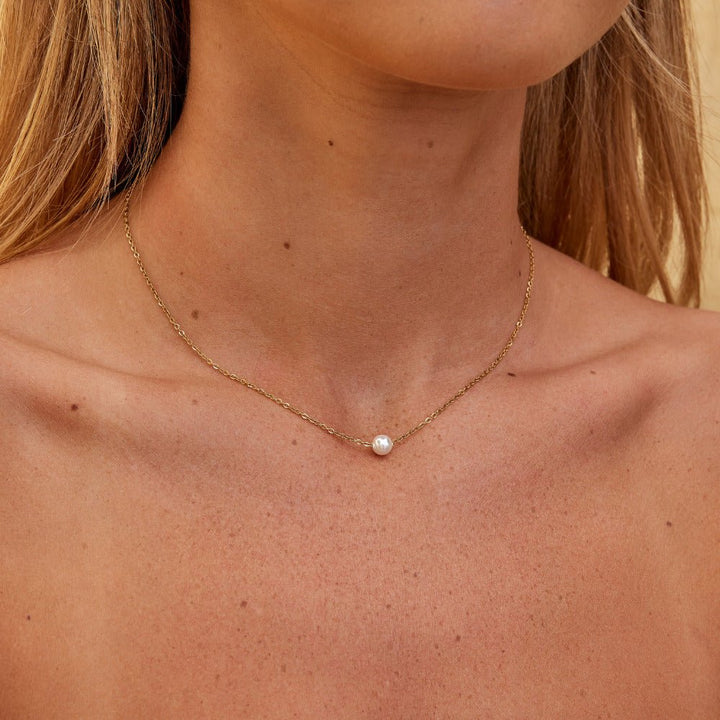 Collar Solitaire Gold Pearl