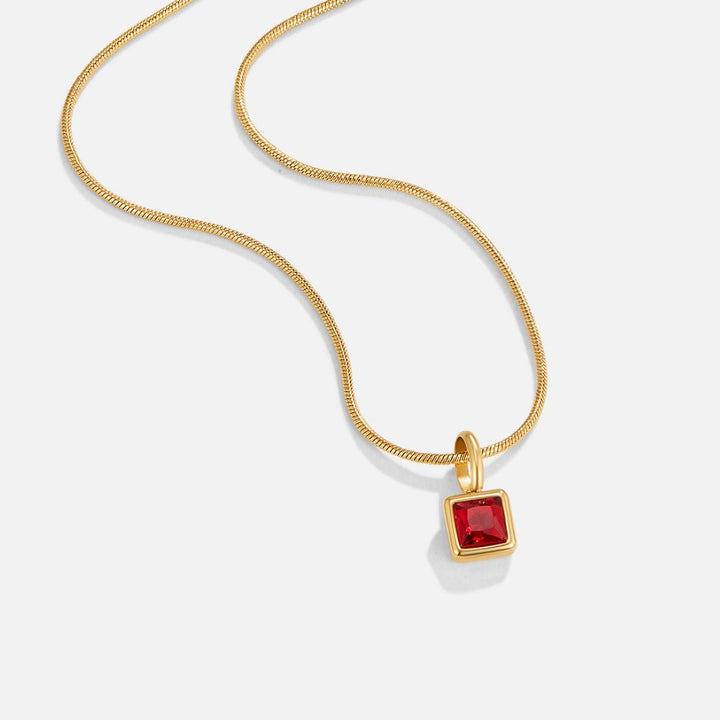 Colgante cuadrado con piedra de nacimiento