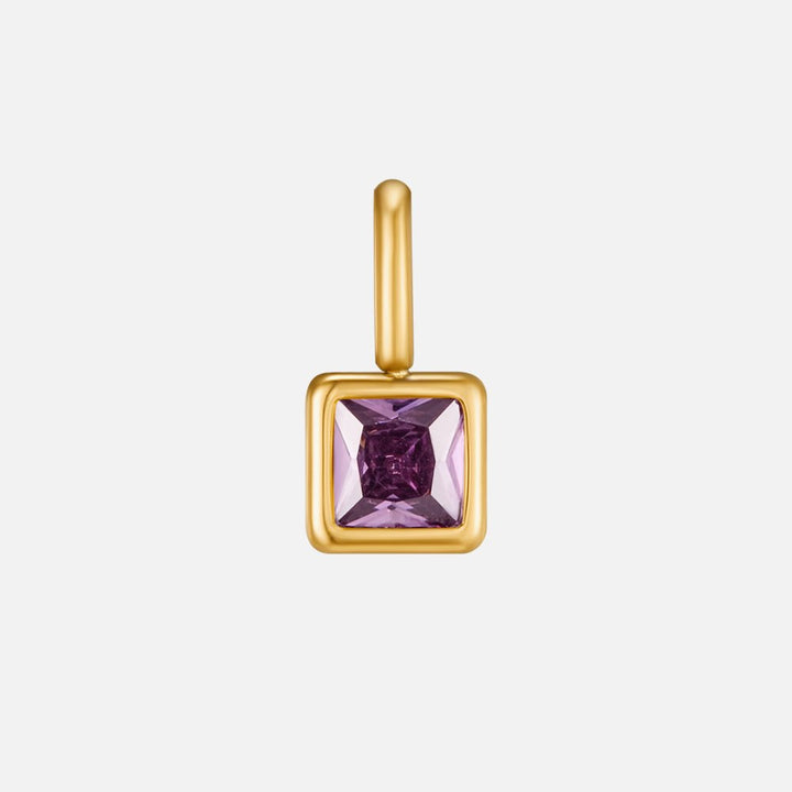 Colgante cuadrado con piedra de nacimiento