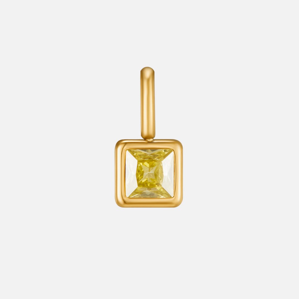 Colgante cuadrado con piedra de nacimiento
