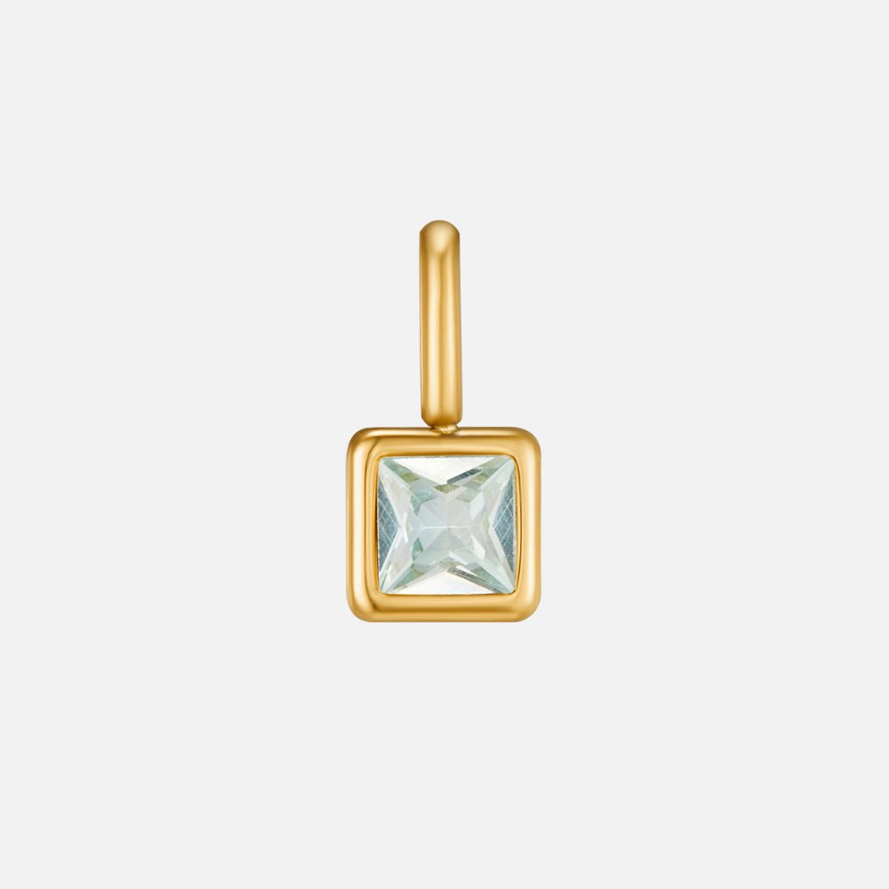 Colgante cuadrado con piedra de nacimiento