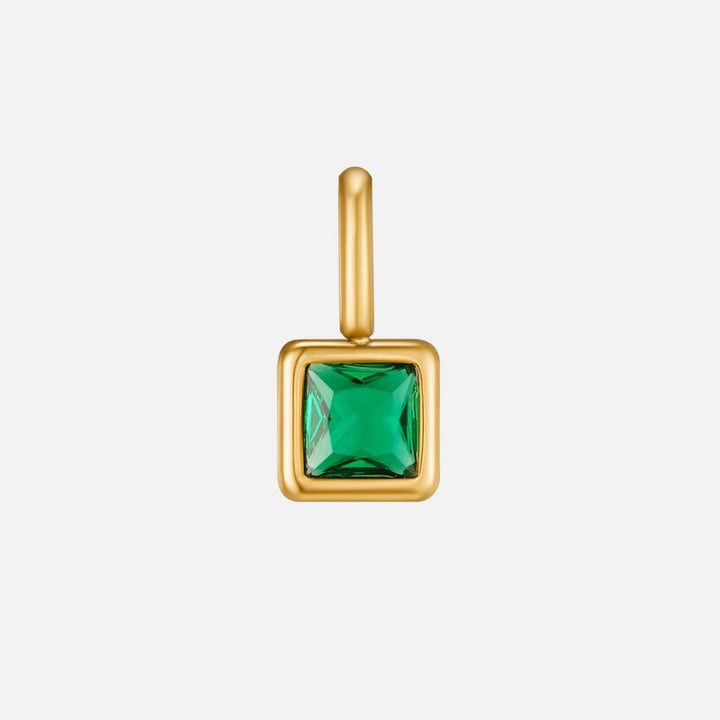 Colgante cuadrado con piedra de nacimiento