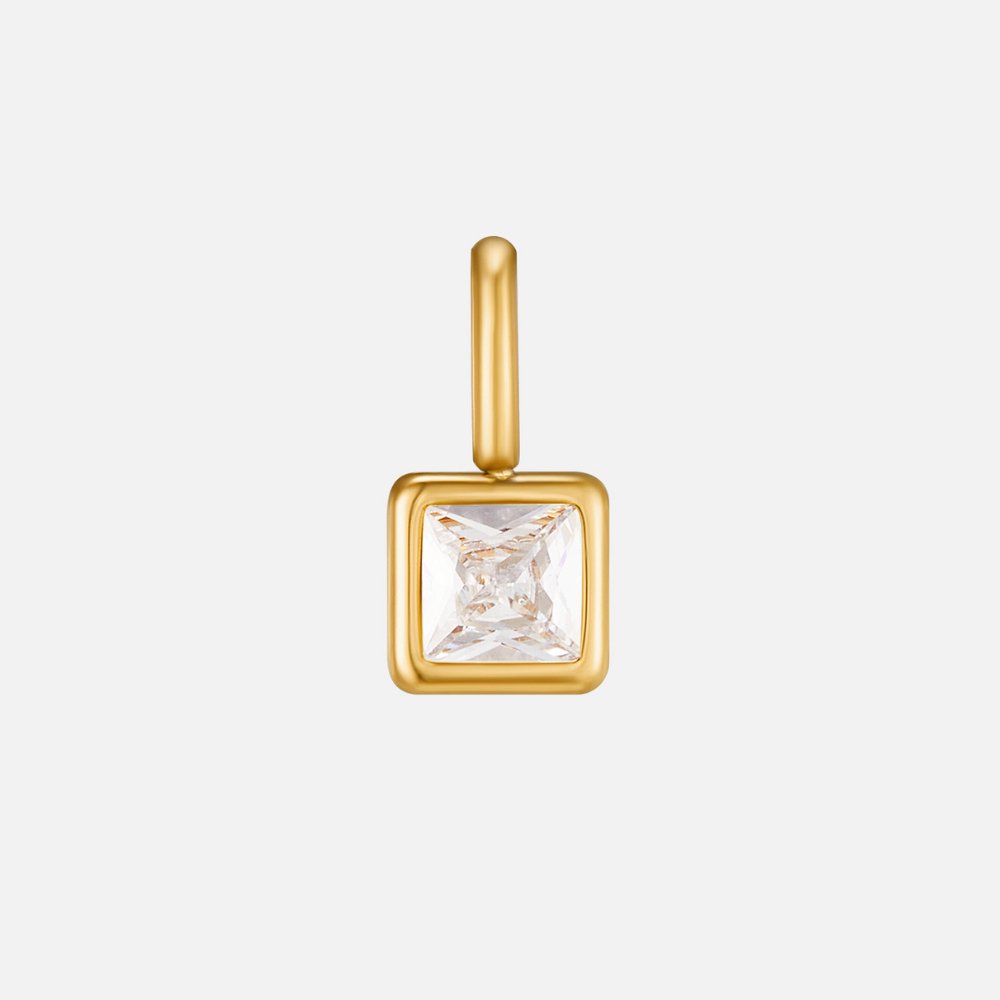 Colgante cuadrado con piedra de nacimiento