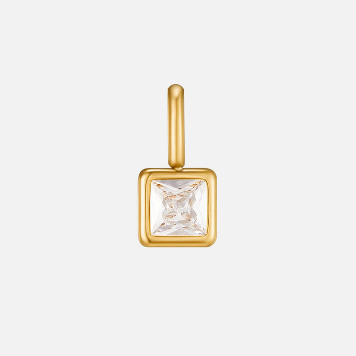 Colgante cuadrado con piedra de nacimiento