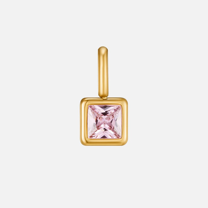 Colgante cuadrado con piedra de nacimiento