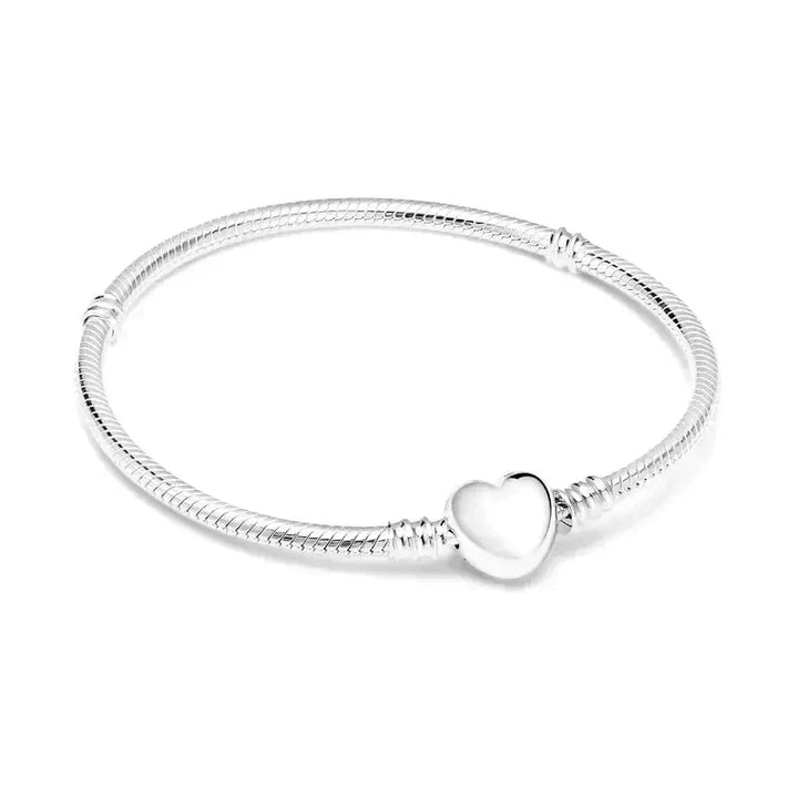 Pulsera corazón de plata esterlina