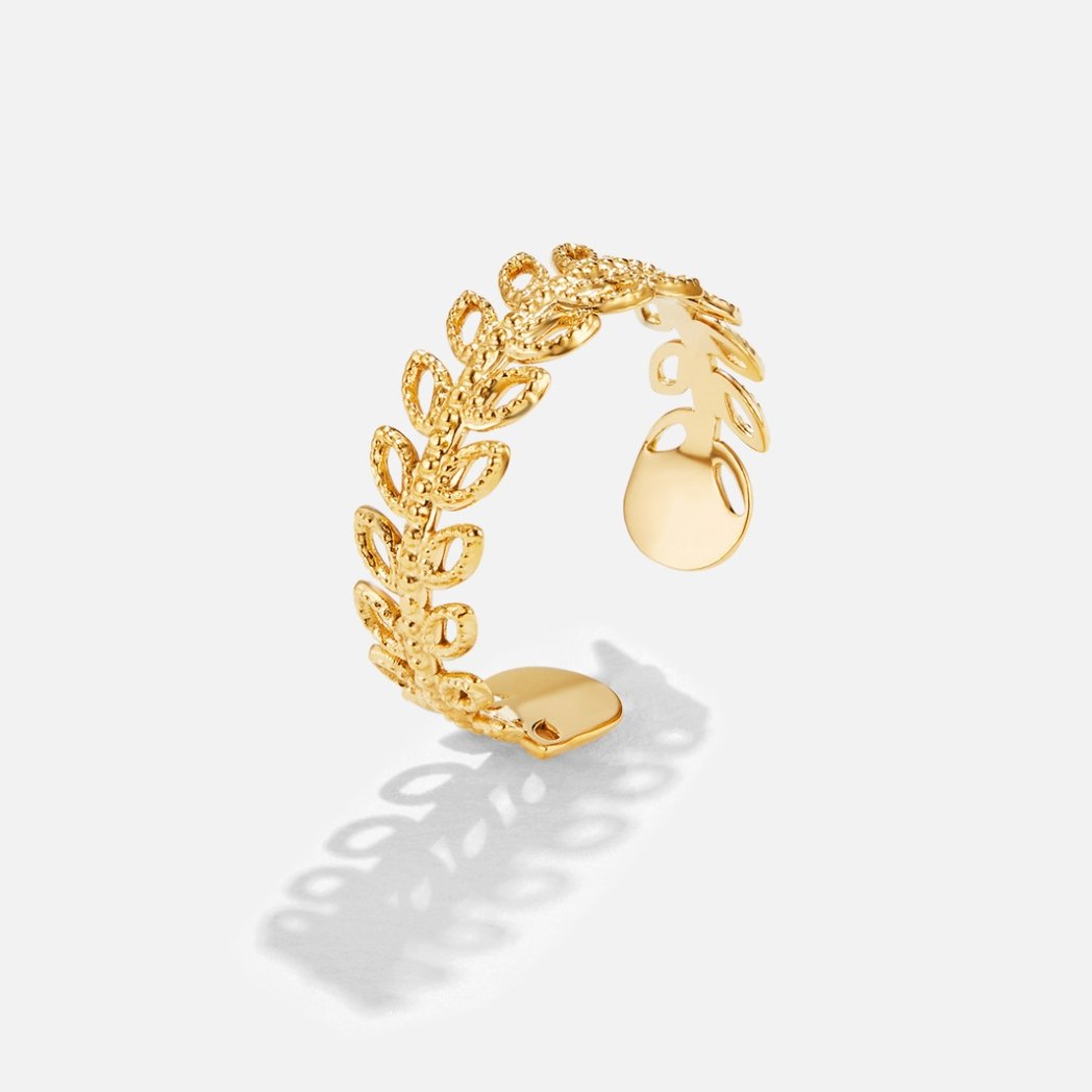 Anillo hojas verano motivo floral