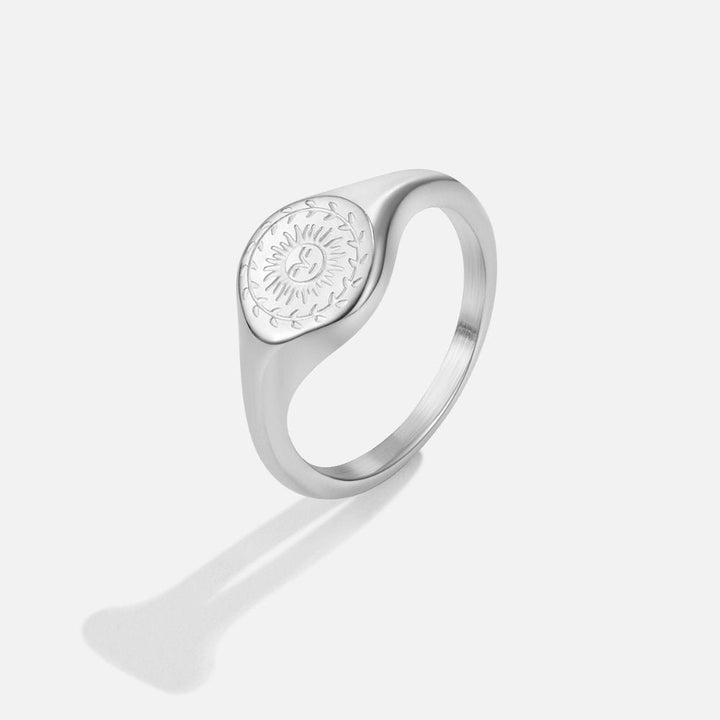 Anillo plateado verano solsticio