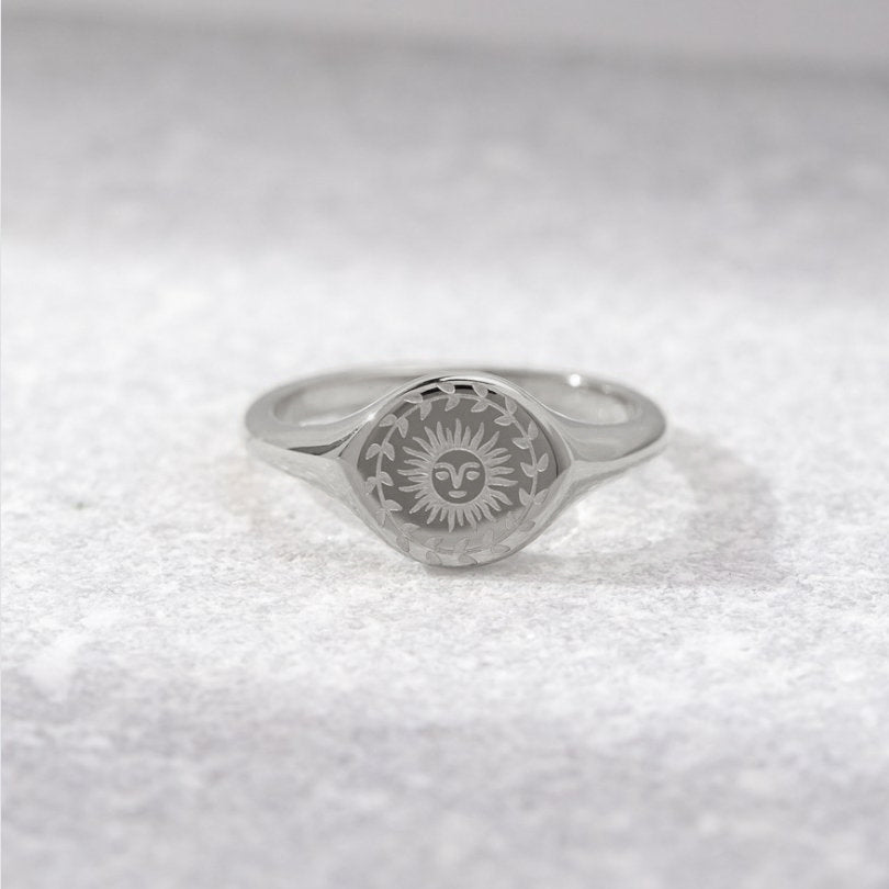 Anillo plateado verano solsticio