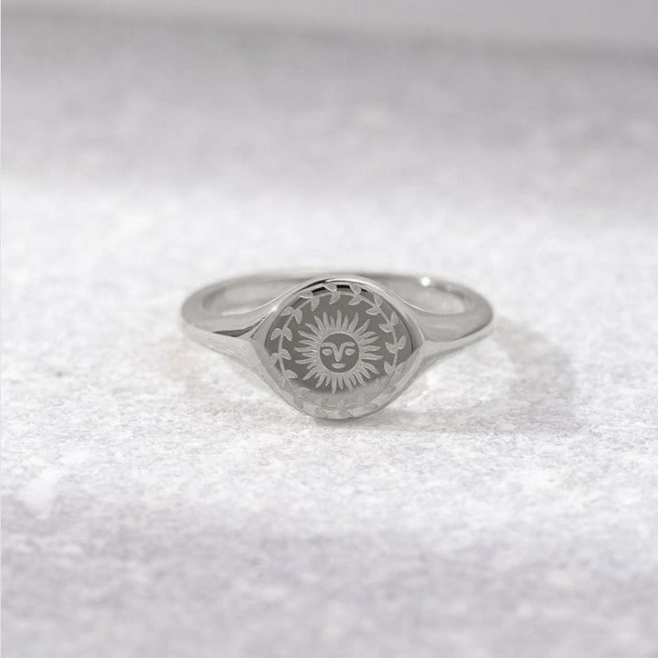 Anillo plateado verano solsticio