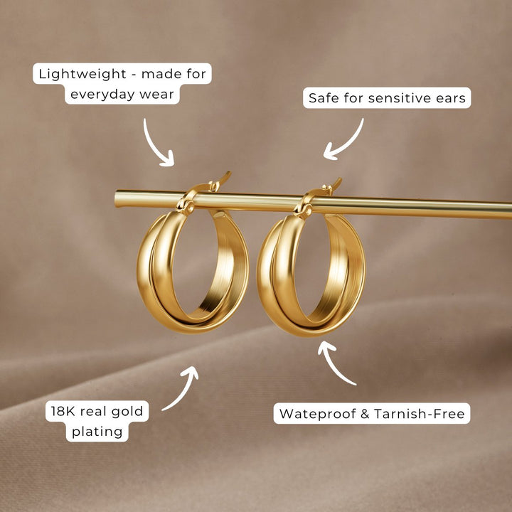 Pendientes de aro dorados Talia