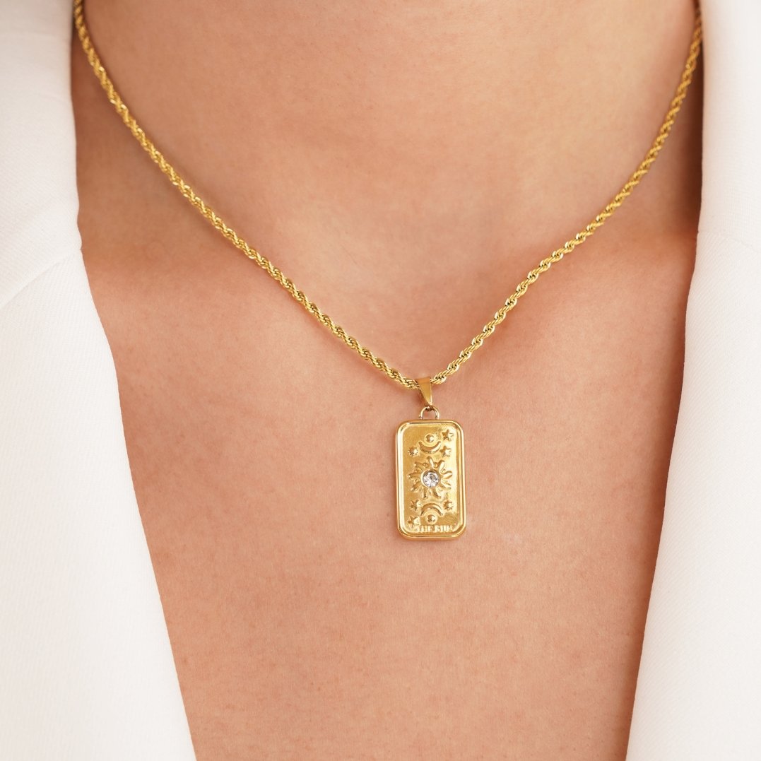 Collar con colgante Tarot El Sol
