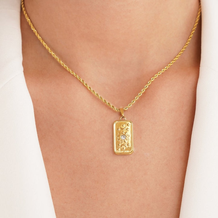 Collar con colgante Tarot El Sol