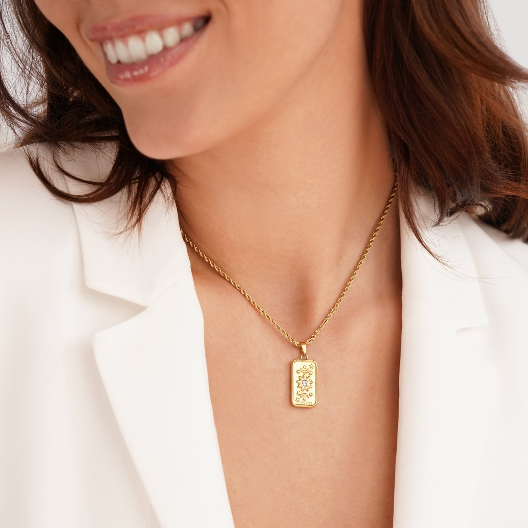 Collar con colgante Tarot El Sol