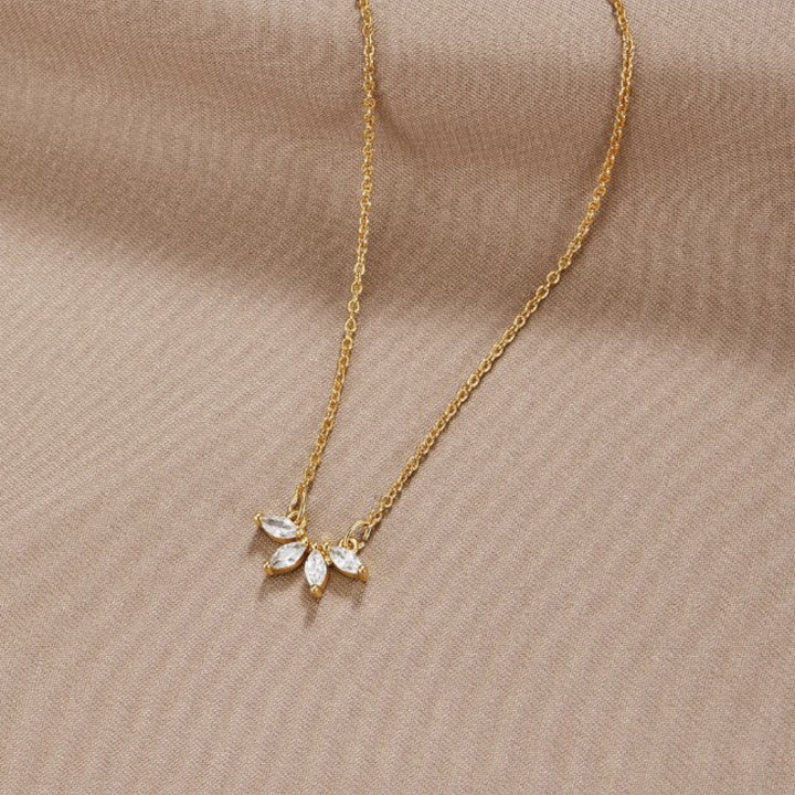 Collar Tiffany con colgante de hojas de cristal