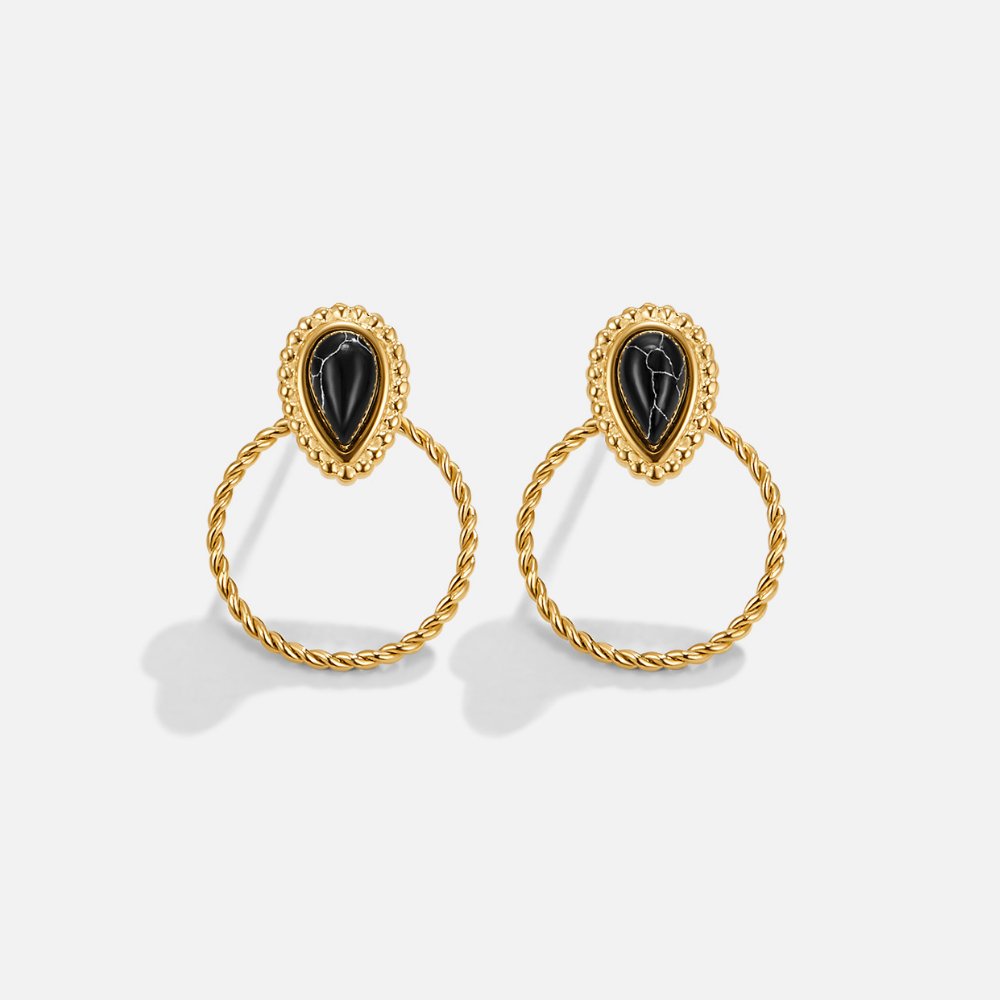 Pendientes Tori piedra negro