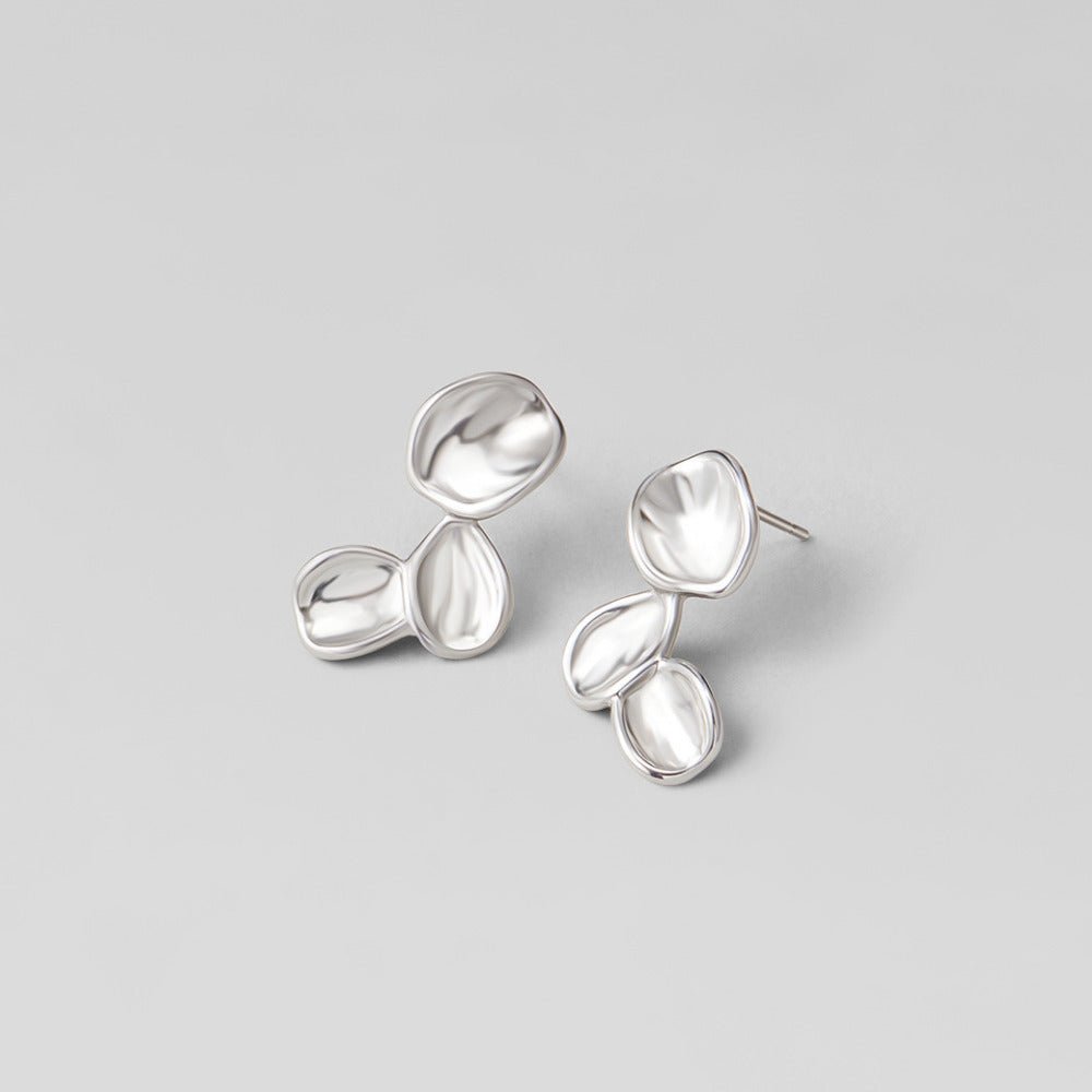 Pendientes plateados Tori pétale