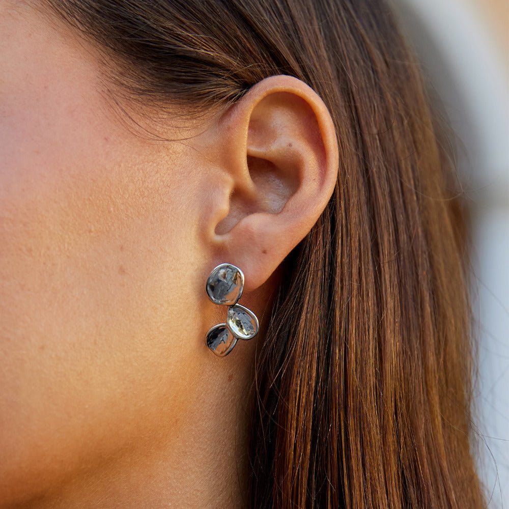 Pendientes plateados Tori pétale