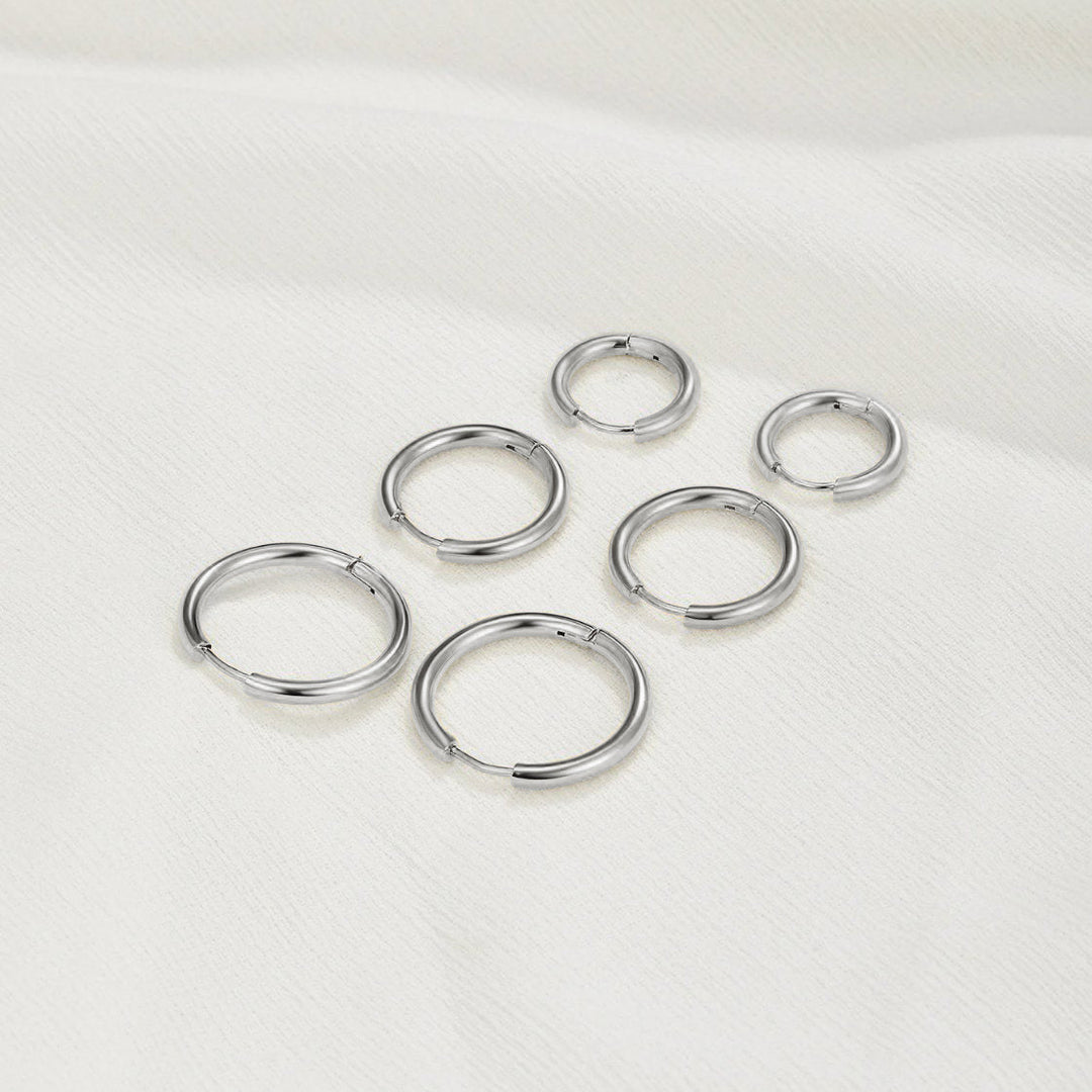 Set de boucles de oroeilles plateados