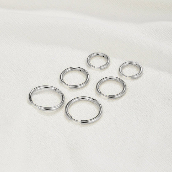 Set de boucles de oroeilles plateados